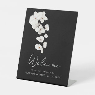 Signe De Table Table de bienvenue de mariage moderne orchidée noi