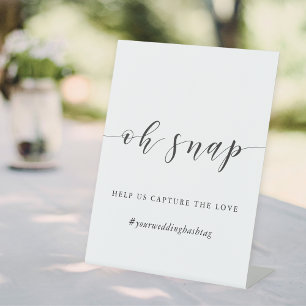 Signe De Table Table de calligraphie moderne de mariage Hashtag O