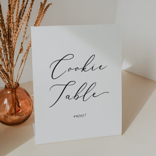 Signe De Table Table de cookies Mariage de calligraphie noire dél