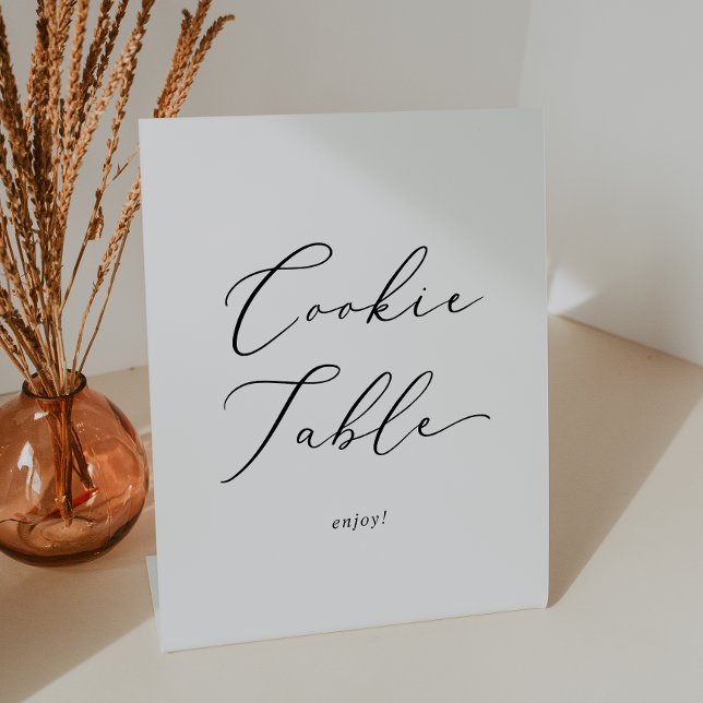 Signe De Table Table de cookies Mariage de calligraphie noire dél (Créateur téléchargé)
