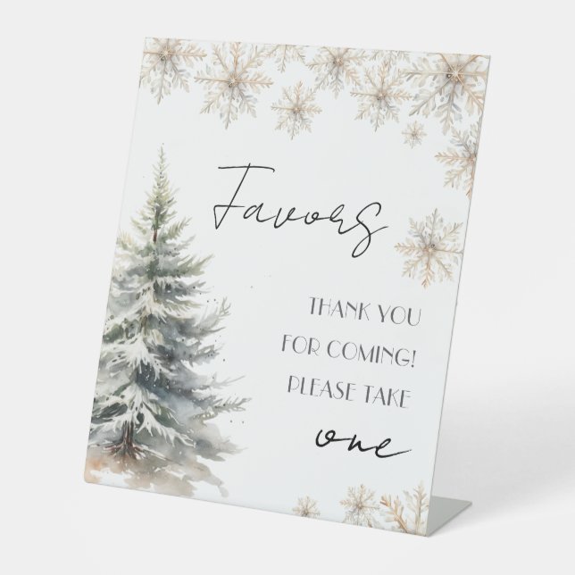 Signe De Table Table de faveurs de mariage d'hiver élégant (Recto)
