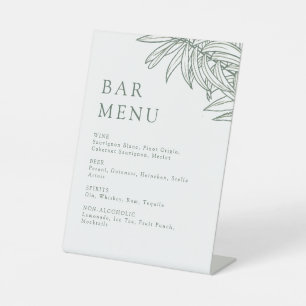 Signe De Table Table de menu de la barre botanique simple Forest 