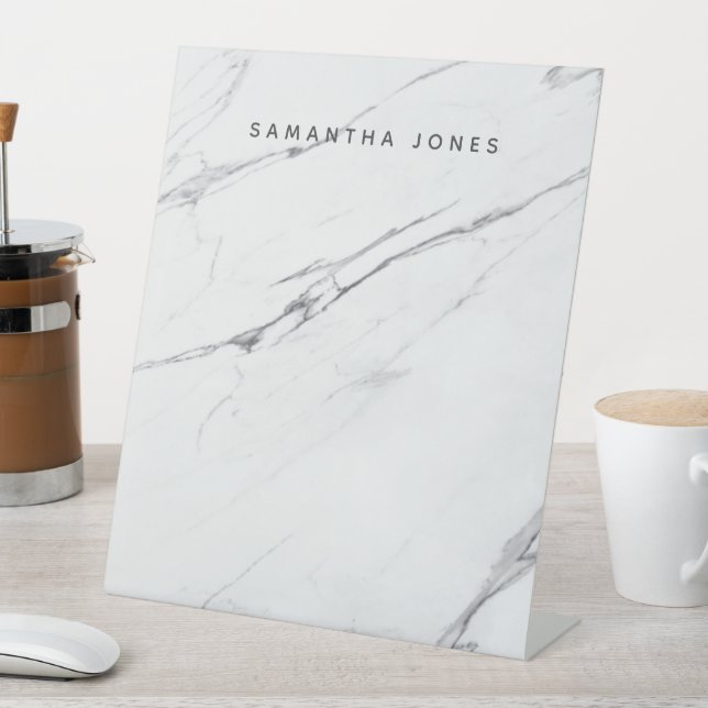 Signe De Table Table de nom personnalisé Table de Marbre blanc mo (In SItu)