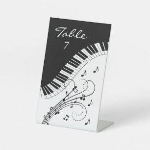 Signe De Table Table de numéro de design de musique de clavier de