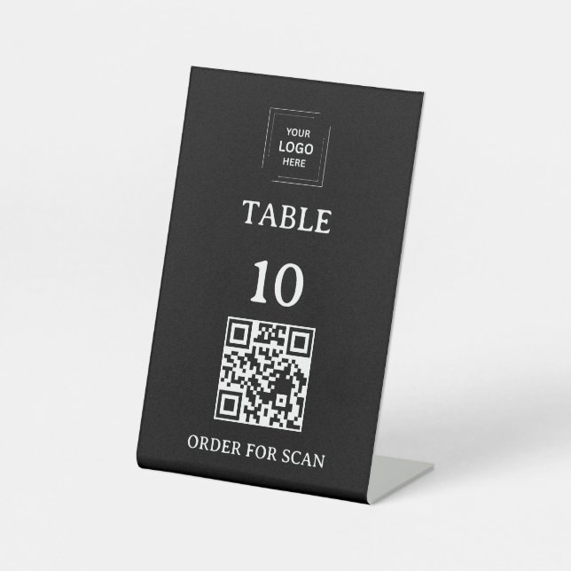 Signe De Table Table de restaurant numéro code QR à scanner pour (Recto)