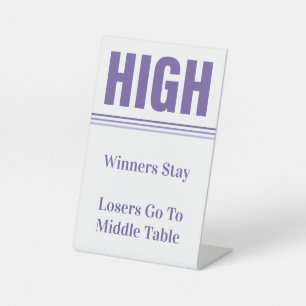 Signe De Table Table haute Bunco violet