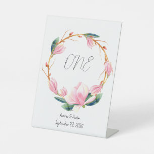 Signe De Table Table Magnolias Rose