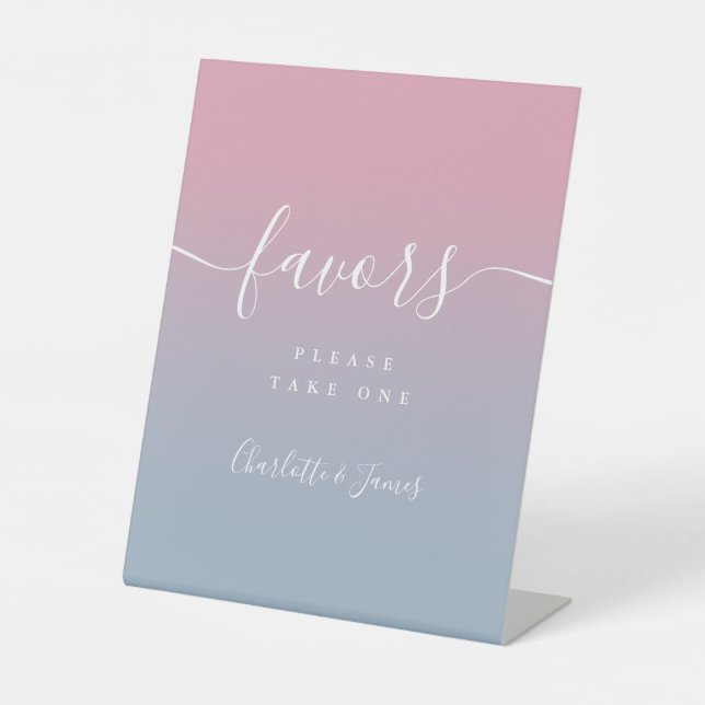Signe De Table Table Ombre Rose Et Dusty Blue Wedding Favors (Recto)