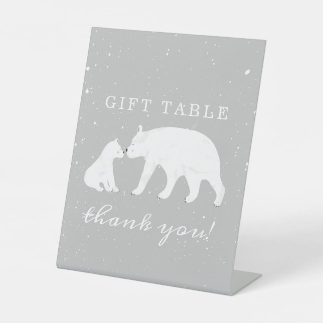 Signe De Table Tableau Cadeau Baby shower de Mama gris neige à l' (Recto)