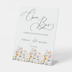 Signe De Table Tablet PC Fleur sauvage Open Bar Mariage