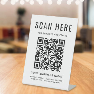 Signe De Table Tablette Code QR d'entreprise