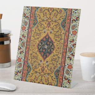 Signe De Table Tapis Élegant Tapisserie Perse Antique Riche