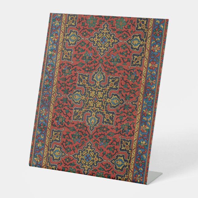 Signe De Table Tapis Perse Tapis Rouge Bleu classique (Recto)
