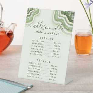 Signe De Table Tarif de l'entreprise en géode d'agate verte émera