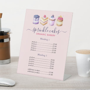 Signe De Table Tarif Des Gâteaux Et Sucres Personnalisés Aquarell
