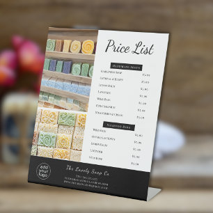 Signe De Table Tarifs pour le logo Pedestal pour savon artisanal