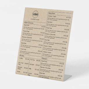 Signe De Table Tarifs professionnels en carton   Symbole du pupit