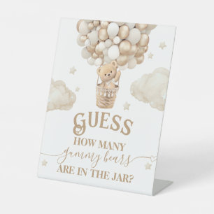 Signe De Table Teddy Bear Balloon Baby shower deviner jeu