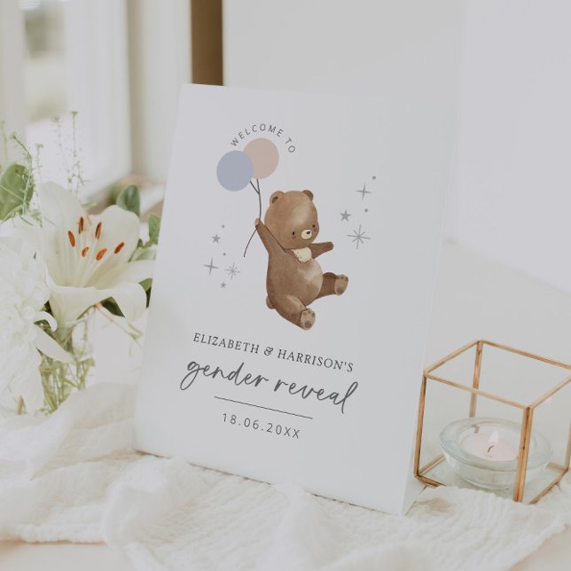 Signe De Table Teddy Bear Balloons Genre Reveillez Affiche de bie (Créateur téléchargé)