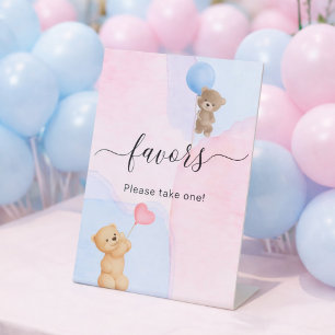 Signe De Table Teddy bear bleu rose sexe révéler la faveur