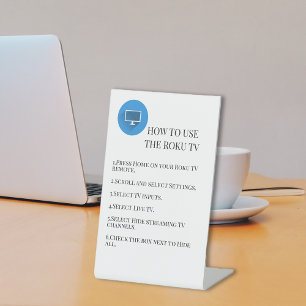 Signe De Table Télévision pour invité Visiteur Instructions de lo