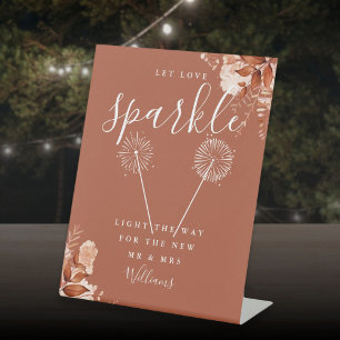 Signe De Table Terracotta Faites briller l'amour Floral Mariage d