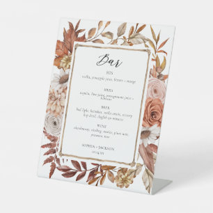 Signe De Table Terracotta Floral Mariage Bar Signature Boisson
