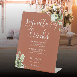 Signe De Table Terracotta Floral Mariage Signature Boissons