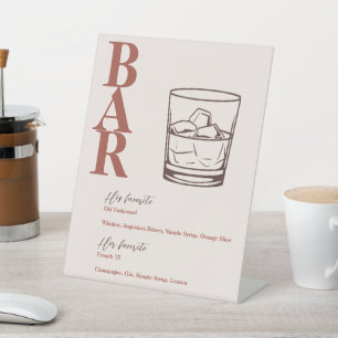 Signe De Table Terracotta Moderne Bar Mariage Boisson
