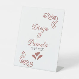 Signe De Table Terracotta noir rustique espagnol mariage couple f