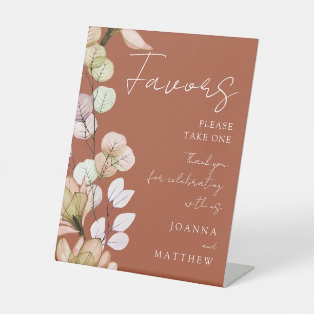 Signe De Table Terracotta Rustique Boho Transparent Favoris Flora (Recto)