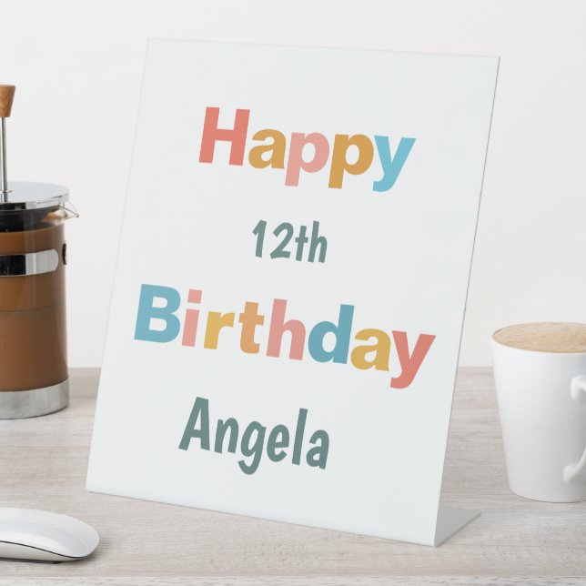 Signe De Table Texte coloré Personnaliser Joyeux Anniversaire     (In SItu)