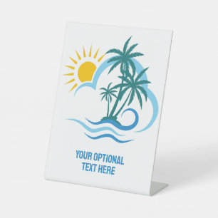 Signe De Table Texte personnalisé Îles tropicales
