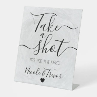 Signe De Table Texture gris calligraphie mariage prends un verre