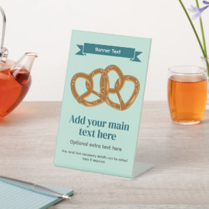 Signe De Table Thème de fête Pretzel - Snacks salés et votre text
