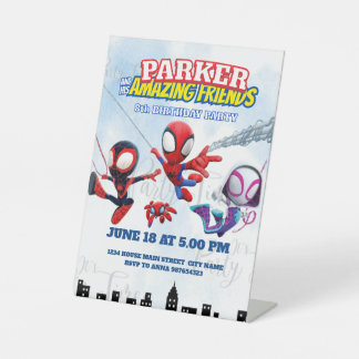 Signe De Table Thème Spiderman Anniversaire Super-héros Fête d'ar