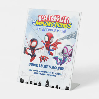 Signe De Table Thème Spiderman Anniversaire Super-héros Fête d'ar
