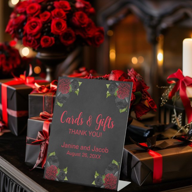 Signe De Table Til Death Do Us Part Gothique Rouge Rose Numéro de (Créateur téléchargé)