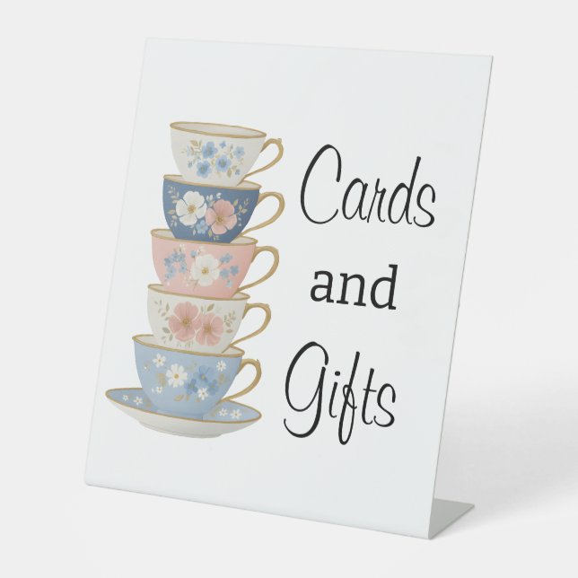 Signe De Table Time for Tea Bridal Shower Table Top Sign (Recto)