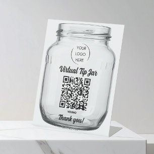 Signe De Table Tirelire Virtuelle, Scannez pour Donner Jarre en M