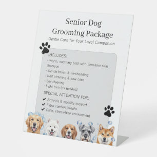 Signe De Table Toilettage pour chiens âgés Toilettage pour animau