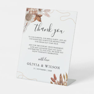 Signe De Table Tomber amoureux   Boho Flowers Mariage Merci Note