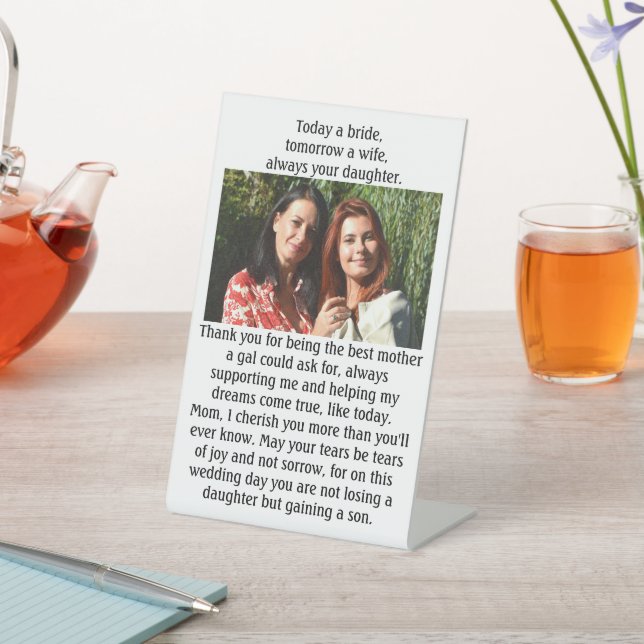 Signe De Table Toujours Votre Fille Maman De La Mariée Merci (In SItu)
