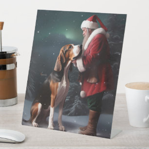 Signe De Table Trek Walker Coonhound Noël du Père Noël