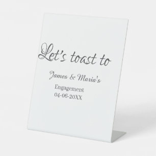 Signe De Table Trinquons à la fête de fiançailles nom date élégan