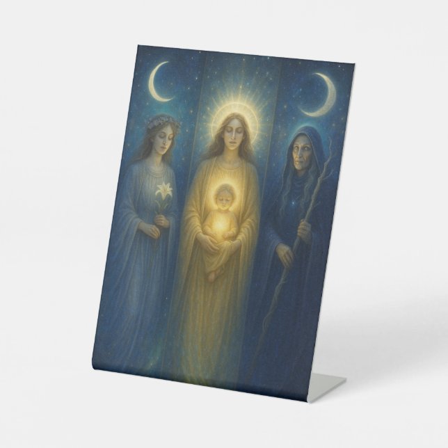 Signe De Table Triptyque féminin divin (Recto)