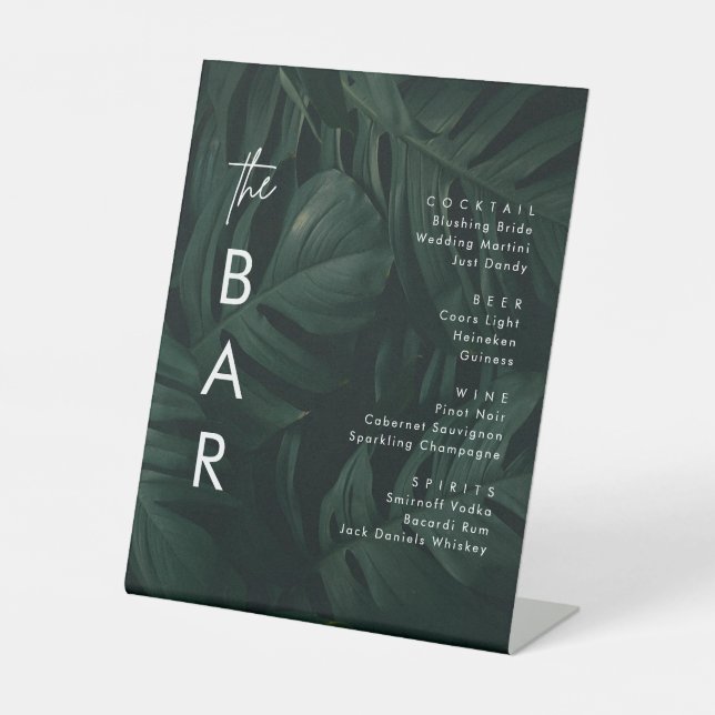 Signe De Table Tropical Palm Destination Wedding Bar (Recto)