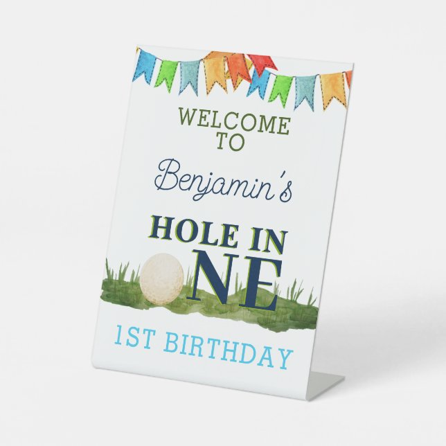 Signe De Table Trou en un Golf Anniversaire Par-Tee 1er Anniversa (Recto)