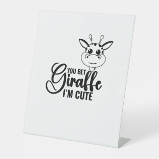 Signe De Table Tu paries Giraffe Je suis mignonne, Bébé drôle, Bé