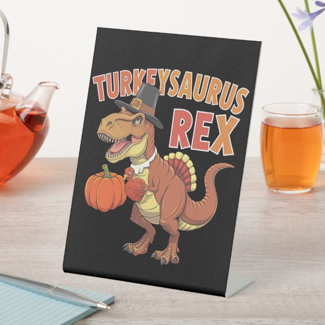 Signe De Table Turkeysaurus Rex Dab Turkey Dino Toddler Boys (In SItu)